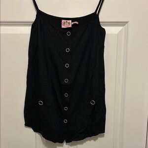 Juicy Couture Black Button-Down Tank